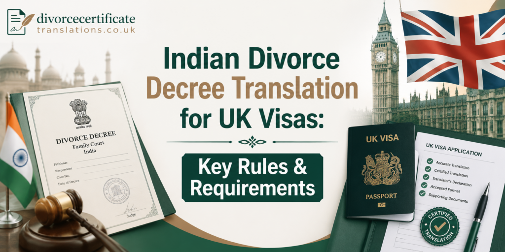 Indian divorce decree translation for UK visa applications